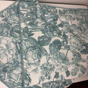 Rose Tree teal floral bed pillow shams-king-pair(2)